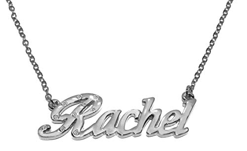 Rachel Name Necklace 18K White Gold Plated Personalized Dainty Necklace - Jewelry Gift Women, Girlfriend, Mother, Sister, Friend, Gift Bag & Box #TOP3