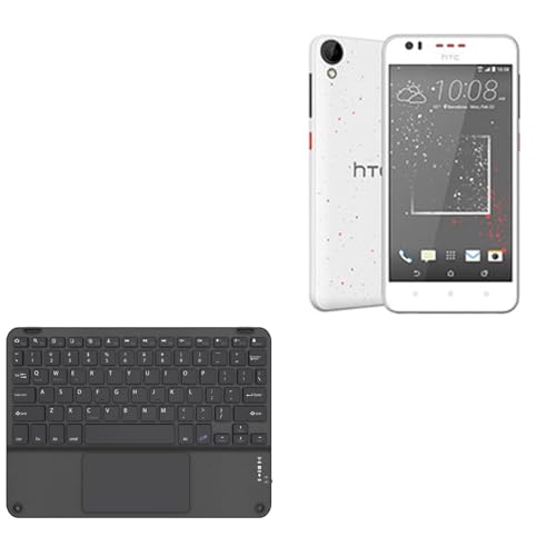 BoxWave Keyboard Compatible with HTC Desire 825 - SlimKeys Bluetooth Keyboard with Trackpad, Portable Slim TouchPad - Jet Black