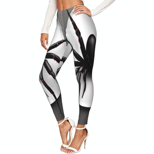 Leggings elásticos de araña negra opacos y moldeadores que estilizan la silueta femenina