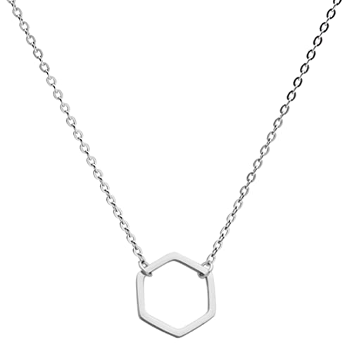 kaisinse Regular Polygon Necklace Geometric Necklace Triangle Square Hexagon Necklace Minimalist Jewelry Gift for Her