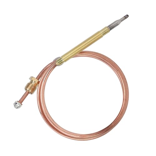 Gas Stove Pilot Thermocouple, 35.4Inch Universal Gas Thermocouple Kit with 5 Nuts Temperature Probe Sensor for Space Heater Ovens Fireplace