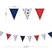 32Ft Nautical Party Decorations Red Blue White Nautical Themed Fabric Banner Triangle Pennant Flag Garland Streamers for Kids Boys Ocean Birthday Ahoy Achor Pirate Baby Shower Outdoor Garden Supplies