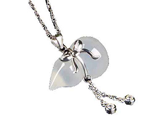 Bijou femme pendentif calcédoine blanche naturelle collier argent 925 authentique