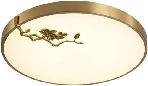 Gold Copper Ceiling Lamp, Modern LED Flush Mount Light Fixture,