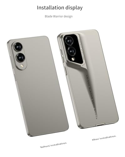 Image of Midkart Matte Case Compatible with Samsung Galaxy S25 Edge Release 2025 Ultra Thin Hard PC with Glossy Camera Protection Cover, Beige
