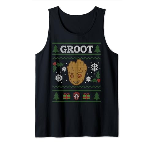 Débardeur Groot Marvel de Noël en tissu de qualité premium pour fans de pop culture