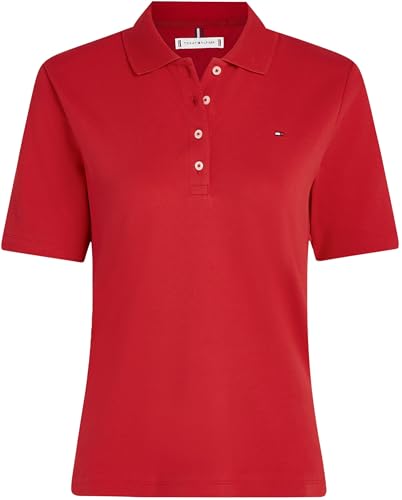 Tommy Hilfiger Damen Poloshirt Kurzarm Regular Fit, Rot (Primary Red), XS – Ansicht 4