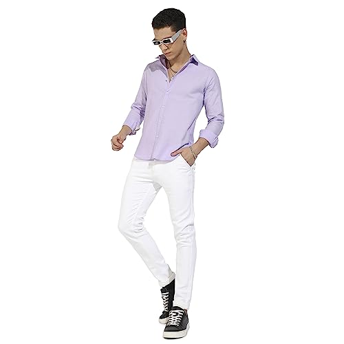 Image of CAHOOT Men's Button Up Regular Fit Shirt for Casual Wear | Regular Sleeve | Spread Collar | Button Closure | Shirts Crafted with Comfort Fit for Everyday Wear