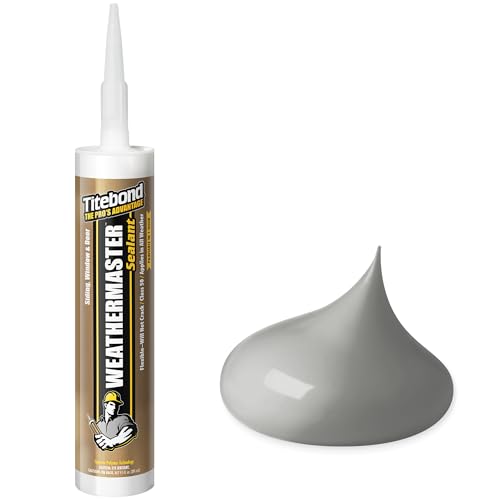Image of Titebond WeatherMaster Sealant, Gray - Polymer Exterior Caulk for Windows, Doors, Siding & Trim, Flexible, UV-Resistant, Paintable in 1 Hour, Low VOC - 46811, 9.5 Oz. Cartridge