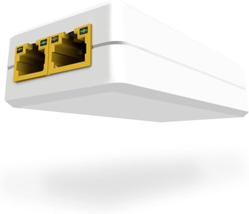 Image of XIKKART Poe Repeater, Smart Poe Extender Upto 100M Supported 2 Cameras, Cascade 2-3 Times, Poe Extension Networking Device, Supports IEEE802.3af /at, Plug-and-Play, (No External Power Required)