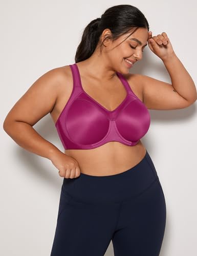 Image of SYROKAN Women's Full Support High Impact Racerback Lightly Lined Underwire Sports Bra
