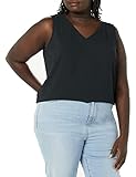Amazon Essentials Camiseta Interior estándar sin Mangas con Cuello en Pico (Disponible en Tallas Grandes) Mujer, Negro, XS
