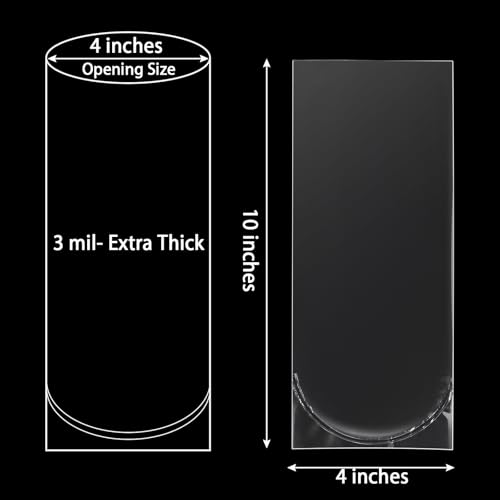 Image of Fish Bags 100 Packs, 4x10 inch Round Bottom Double Seal Clear Live Fishes Bags Fish Transport Container for Small Fishes and Shrimp (Ultimate 3 mil, 100 Pack)