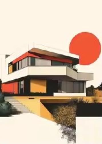 Affiche architecture abstraite géométrique sur toile canvas haut de gamme 60x90cm