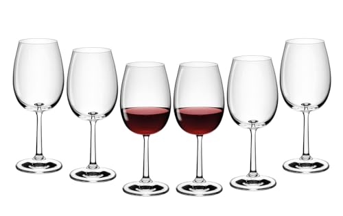 Gerlach 1760 Juego de 6 Copas de Vino Tinto, 390 Ml, de Cristal, Apta para Lavavajillas, Caudel