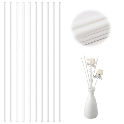 20 varillas difusoras de cañas, 30 cm, de ratán de madera natural color blanco, respetuoso con el medio ambiente, aceite esencial de 4 mm de grosor, varillas de repuesto, difusores de aroma, recambios