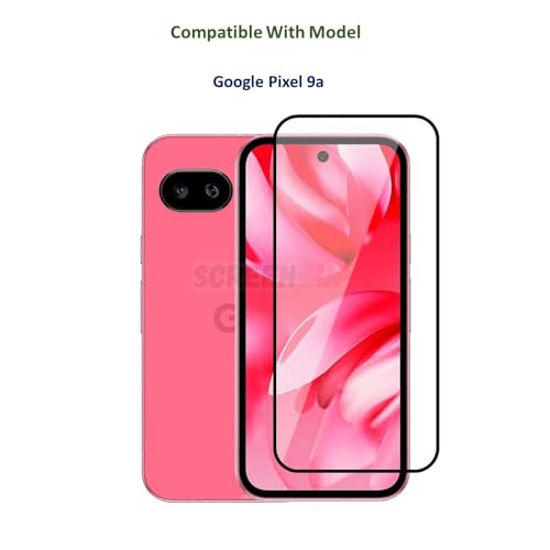 Image of ScreenUp Tempered Glass For Google Pixel 9a - Ultra Clear, 9H Scratch Resistant, Full Coverage, Easy Install Screen Protector