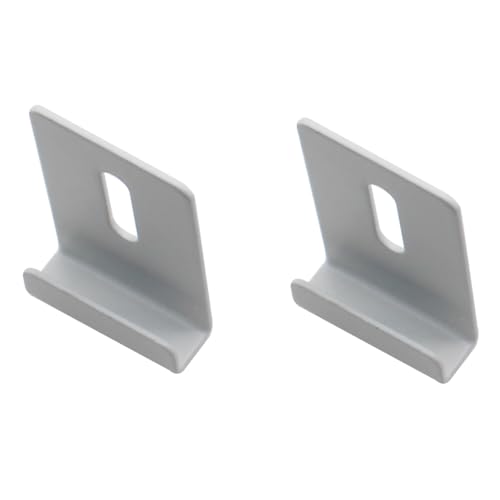 Image of 4 Pcs White Stainless Steel Mirror Clip Large Heavy Retainer Clips for Mirrors Wide Channel Mirror Hanger Clip Suitable for Glass Fixing in Bathrooms, Toilets, Etc