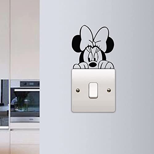 Sticker mural en vinyle pour interrupteur Motif Minnie Mouse