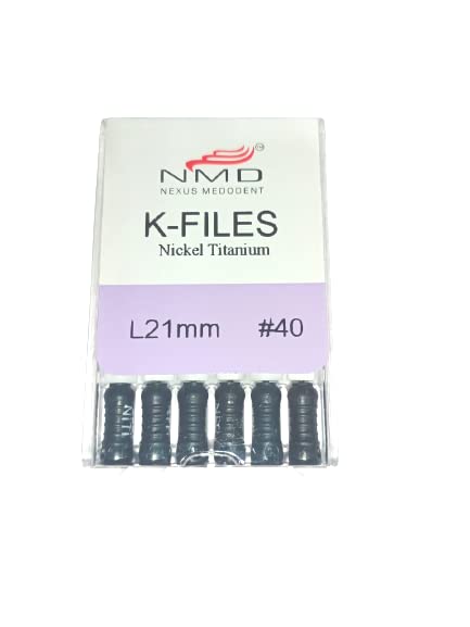 Image of Dental Niti-K-Files(21Mm,Black(#40 No))(Pack Of 6Pc)