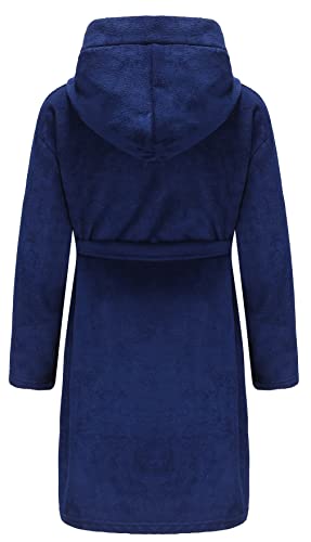 E.W Apparel Kids Boys Girls Hooded Towelling Bathrobe Dressing Gown Soft Terry Cloth Robe2