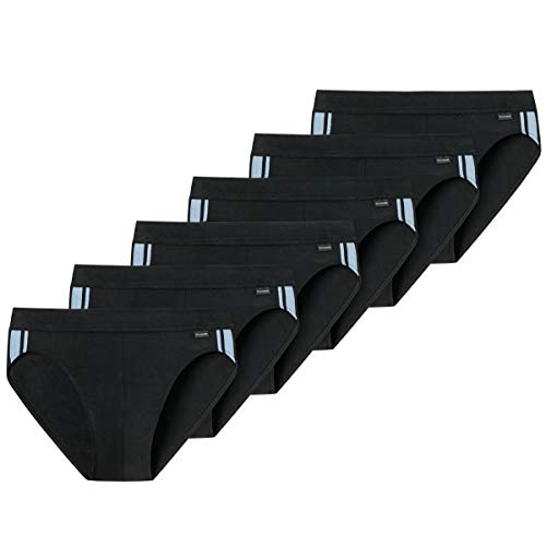 Schiesser Cotton Essentials Stretch Rio Slip - 6er Pack (L, 6 X Schwarz (904))