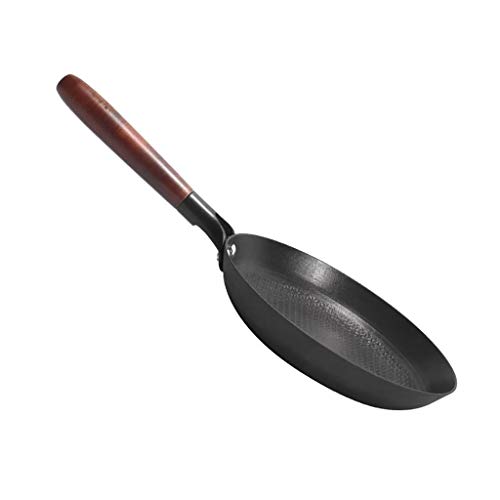 NCKIDESI Sartenes Ollas Wok Sartén de Hierro Fundido Antiadherente sartén Saute Pan Chef Pan Tortilla sartenes para inducción, eléctrica y Vidrio de cerámica Utensilios de Cocina (Color : Black)