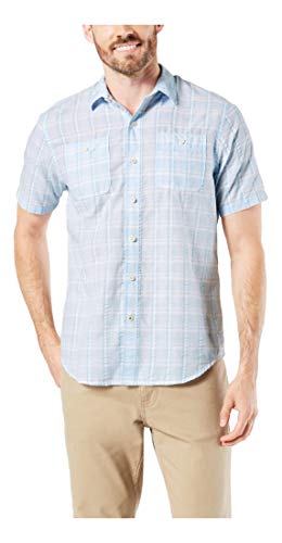 Dockers Men's Short Sleeve Button Down Comfort FLEX Shirt Dockers Shirt, Peralta, Small