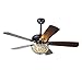 Grandeals Retro-Deckenventilator Licht Kristall Moderne Deckenventilatoren LED-Licht mit 5 Holzflügeln Wohnzimmer Schlafzimmer Esszimmer Fernbedienung 3-Gang-Deckenventilator Licht (Size : 52 inches)