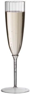 5 Oz Clear Premium One Piece Plastic Champagne Flutes 8/pk (Champagne Flute)