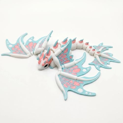 Image of CavspkArt 3D Printed Dragon with Wings, Flexible Articulated Dragon Figurine, Emperor Dragon Model for Home Office Desk Decor, Fantasy Animal Collectible Gift