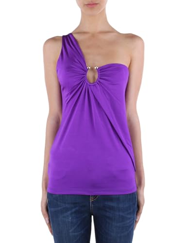 Pinko Top Violet au drapé tortueux unique et moderne