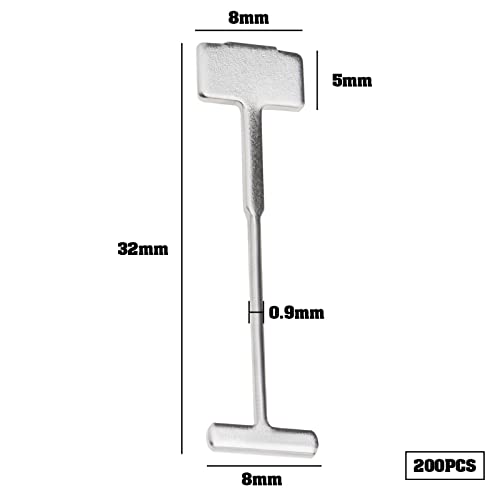 VGOL 200pcs T?Pins Replaceable Steel Needles Tile Leveling System 0.9mm Tile Leveling Floors Walls Building Construction Tool Silver 32mm Length - Image 4