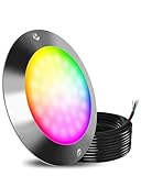 Goldlife P9-2 6Inch Pool Light for Inground Pools 12V 60W 6000LM, 50ft Cord LED Underwater Pool Lights, IP68 Waterproof Swimming Pools Light, RGB Pool Light Fixture (NOT Included Controllers)