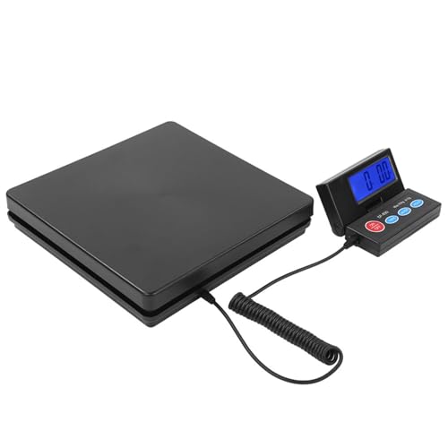 Paketwaage 50kg, Plattformwaage Digitalwaage Briefwaage mit Externes LCD DIsplay Waage Für Post mit Adapter Für Verpackungs Transport(EU-Stecker)