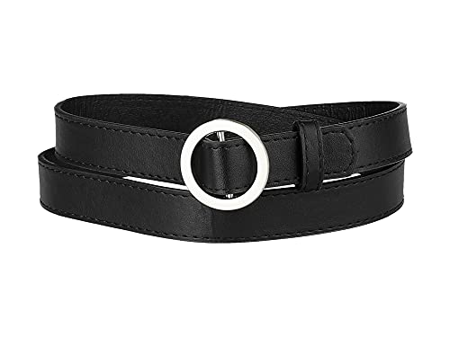 Allegra K Women's Belts O Ring Metal Buckle Plus Size Thin Nonporous Waist Belt for Jeans Dress 0.9 Inches Width