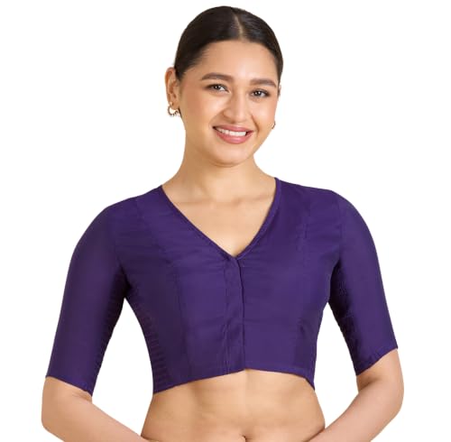 Image of Studio Shringaar Women's Cotton Stretchable (Smocked) Readymade Saree Blouse with Underarm Sweat Pads (Pack of 14 Pads)