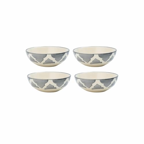 Image of Ceramic Rice Party Bowls Dinnerware Gift Set for Cereal Soup Dessert Snack Fruit Salsa Ice Cream for, Dining Tables, Cafes, Small Restaurants, and Serving Counters Bowl (Grey, Set of 4)