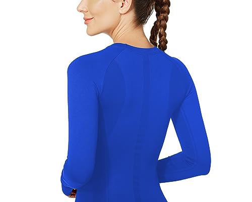 Image of MathCat Workout Shirts for Women Long Sleeve, Workout Tops for Women, Quick Dry Gym Athletic Tops,Seamless Yoga Shirts XS-XL