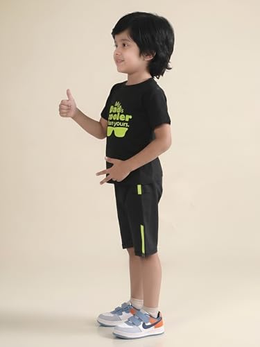 Image of POLKA TOTS 100% Pure Cotton T-Shirt and Shorts Combo For Boys | Summer Dress & Beach Wear for Boys and Toddlers | Breathable Premium Fabric Co-Ord Set Kids | Relaxed Fit Casual Summer Outfit for Kids