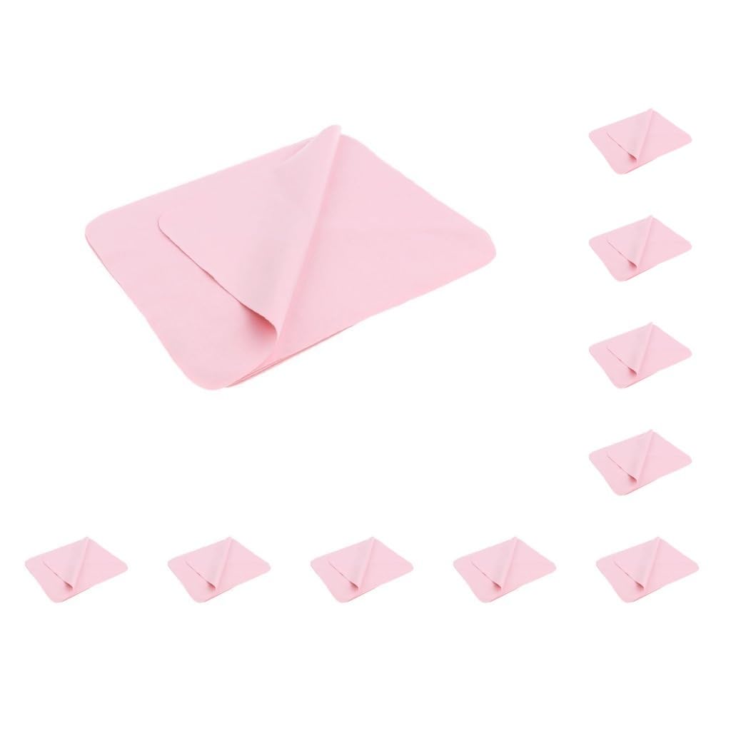Juego de 10 piezas de microfibra para gafas, lente de cámara, teléfonos celulares, paño de limpieza, color rosa