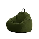 Highdi Pana Funda de Puff sin Relleno Bolsa de Frijoles, Bean Bag Puf Protector de Sofás, para Adultos y Niños, para Sofá Perezoso Cubierta de Sillón (60x75cm,Verde Oscuro)