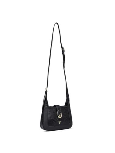 Image of Da Milano Women's Leather Sling Bag - Black