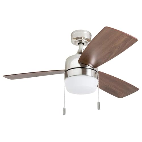 Honeywell Barcadero Modern 44 Inch Ceiling Fan with Light, Brushed Nickel