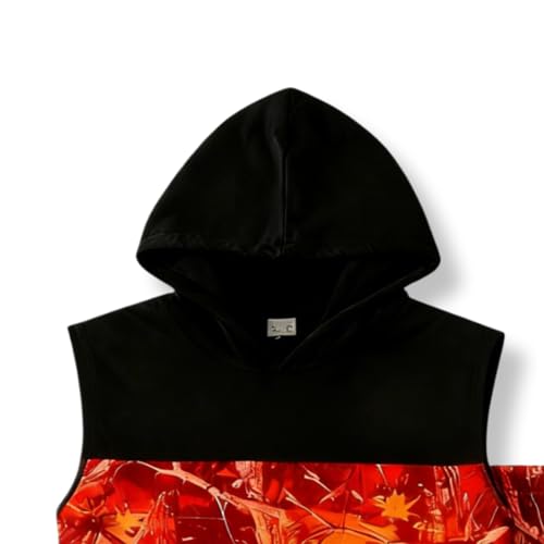 Image of Size 6-12 Years Boys Summer Clothes Hooded Sleeveless Tank Tops Workout Shorts 2 Piece Set Fashion Outfits