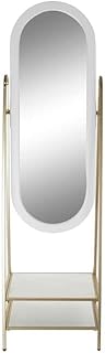 Comprar DKD Home Decor Espejo de pie Color Blanco y Dorado, de Metal, Espejo y MDF