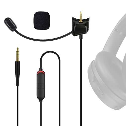Gneinour QC45 Microphone Compatible with Bose QC45 Wireless Noise Cancelling Headphones, Boom Gaming Microphone Cable with Mute Switch for PS4, PS5, PC, Xbox One Controller (QC45 Boom Mic)