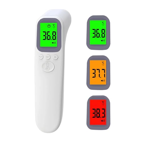 Forehead Thermometer, Digital Thermometer for Adults and Kids with LCD Backlight Display, 32 Memories, Non-Contact Infrared Temperature Thermometers for Body/Objects