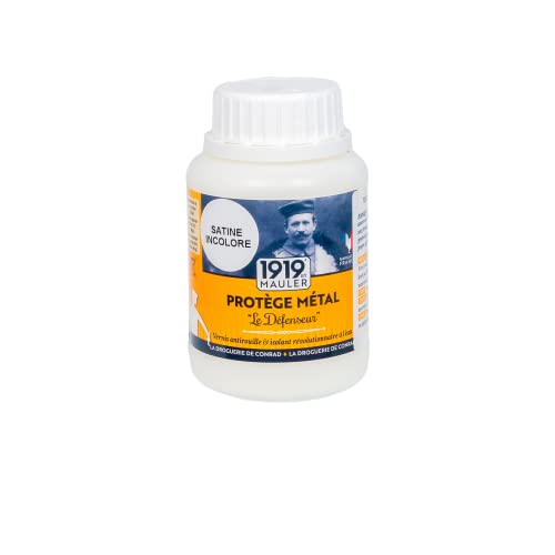 1919 BY MAULER - Vernis Métal Antirouille Le Défenseur - Satiné Incolore - 220ml - Multisupport intérieur/extérieur – Fer, Cuivre, Laiton – Résiste...