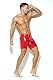 Bodywear4you Herren Leder Boxershorts Lack glänzend Optik, Wetlook sexy Unterwäsche, Clubwear Jockstraps mit offenem Schritt Ouvert Shorts Long Pants (as3, Alpha, x_l, Regular, Regular, Rot)